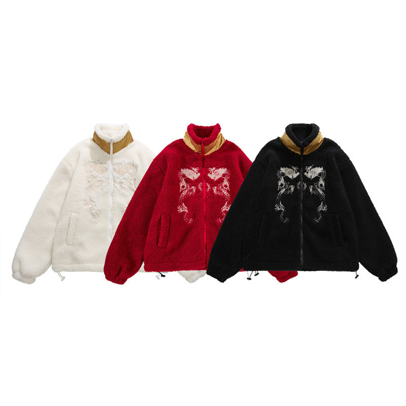 Vintage Embroidered Berber Fleece Cotton Coat Men's Coat