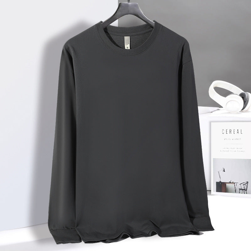 Cotton Loose Round Neck Long Sleeve T-shirt Bottoming Shirt For Men
