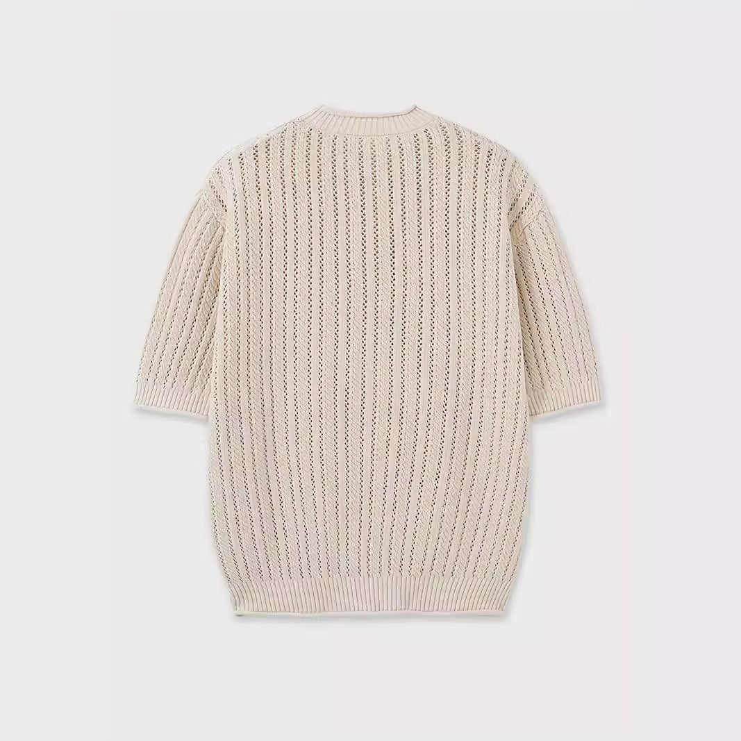 Unisex Niche Design Hollow Knitwear T-shirt