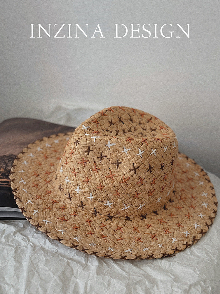 Retro Western Cowboy Style Straw Hat