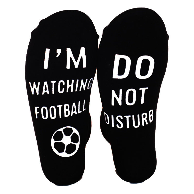 Letter Non-slip Football Middle Tube Cotton Socks