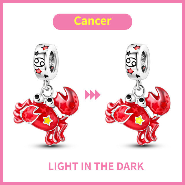 S925 Colorful Luminous Constellation Pendant