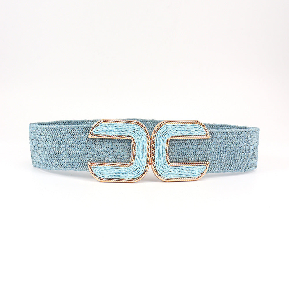 Women's Niche Straw Elastic Waistband