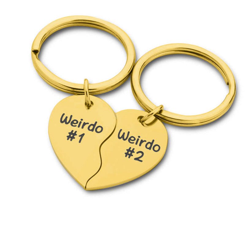 Love Stainless Steel Lettering Keychain Pendant Friend Couple