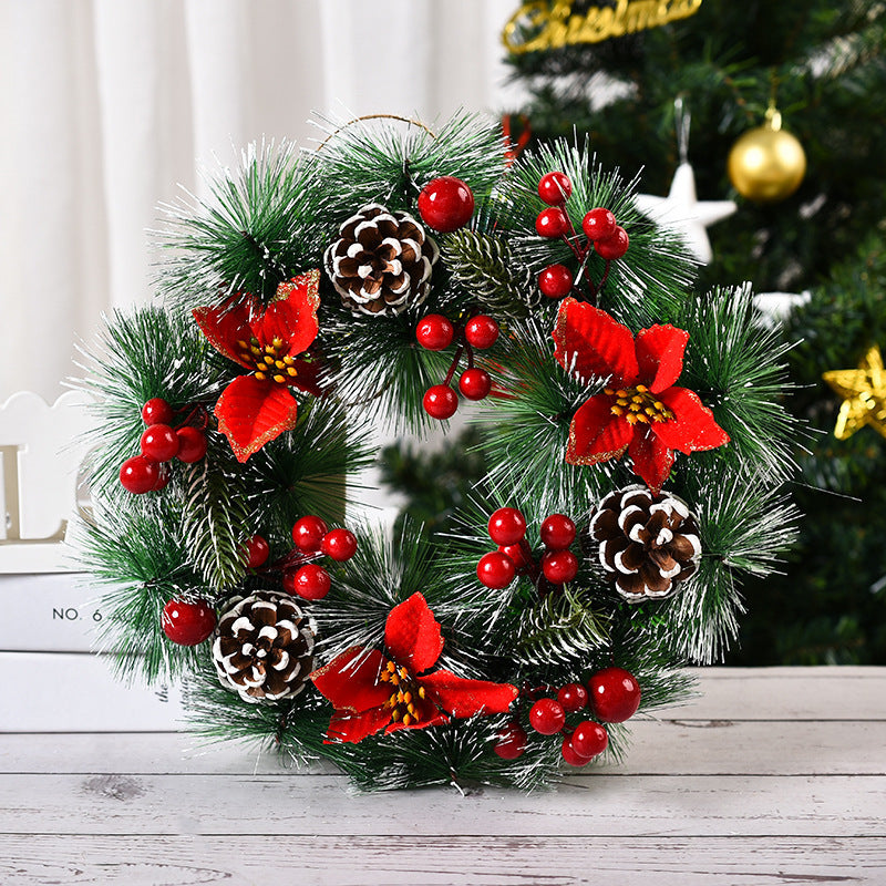 Christmas Pinecone Red Berries Wreath