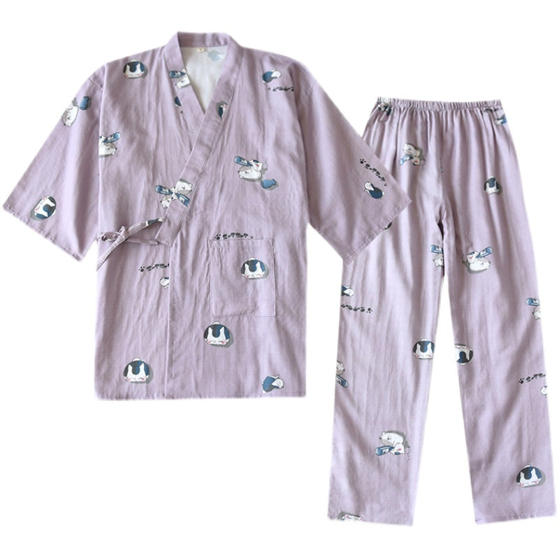 Couples Loose Cotton Thin Homewear Set