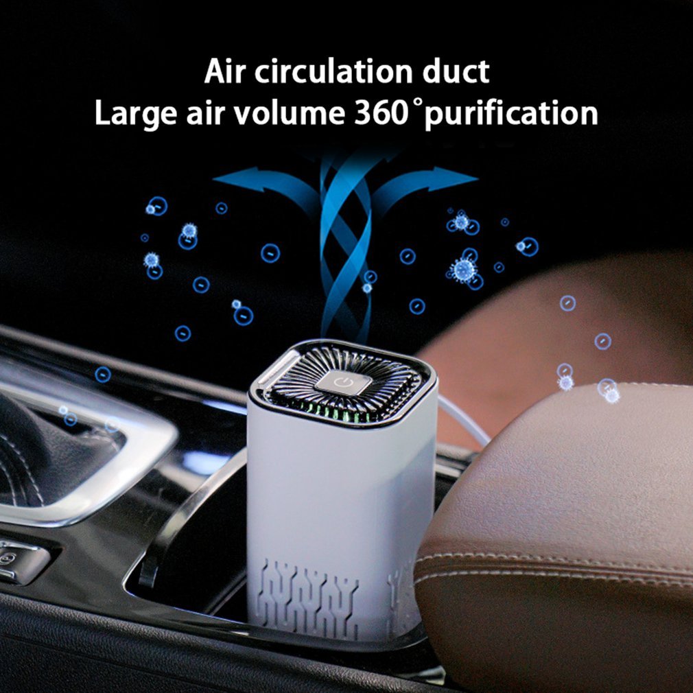 Portable Car Air Purifier Ionizer Smoke Dust Remover