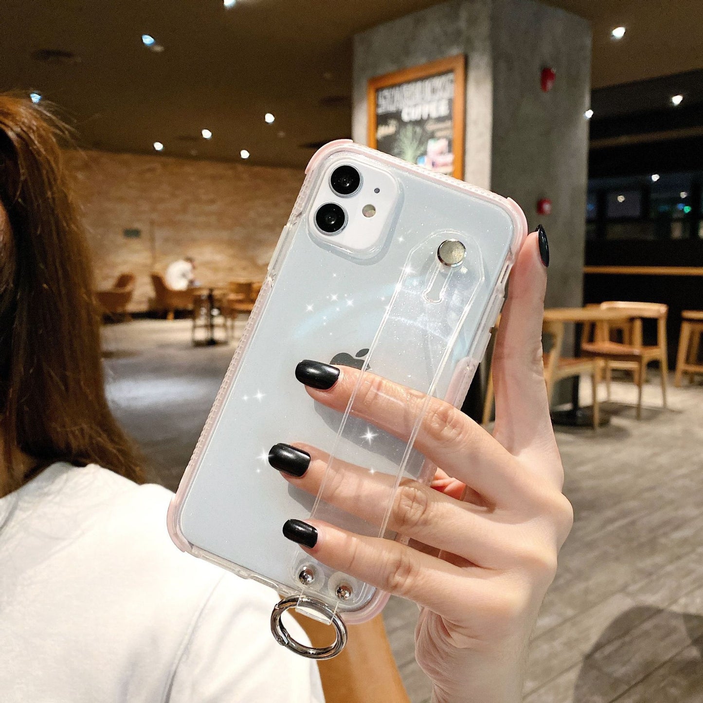 Apple Transparent Flash Powder Anti-Fall Phone Case