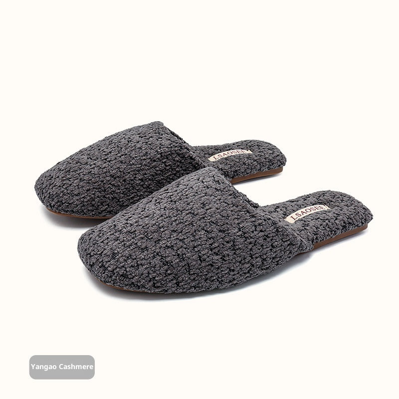 Autumn And Winter Fleece-lined Thermal Cotton Slippers Women's Indoor Home Non-slip