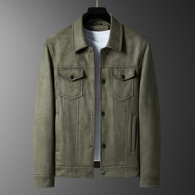 Fashion Retro Trend Slim Fit Handsome Casual Turn-down Collar Coat Men