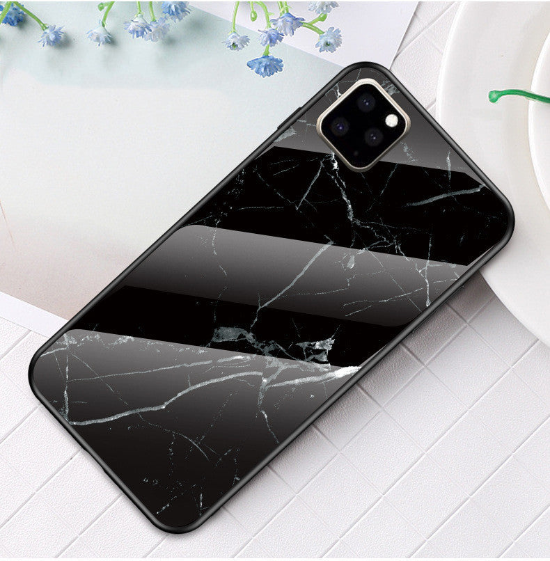 Marbled glass phone case