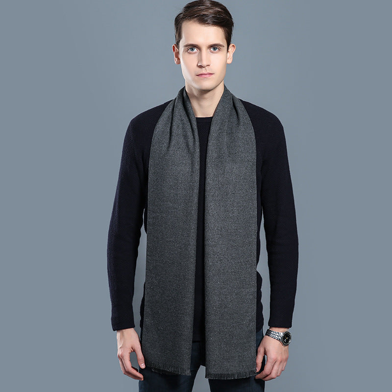 Simple Plaid Artificial Cashmere Warm Scarf