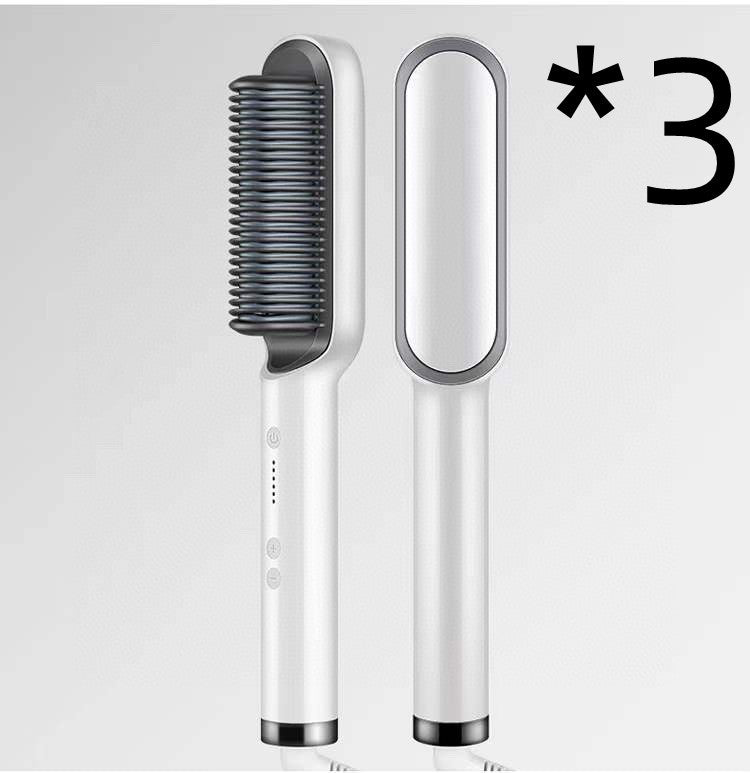 2 In 1 Hair Straightener Hot Comb Curling Brush