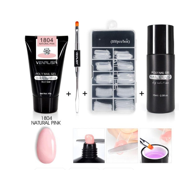 Venalisa Poly Nail Gel Kit - Transparent Crystal Camouflage Set