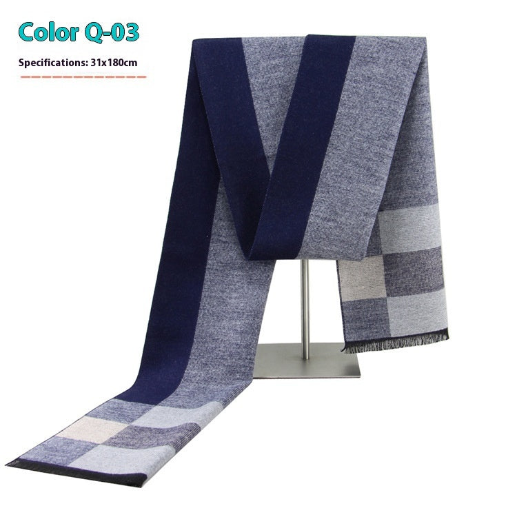 Men's Winter Warm Striped Business Scarf