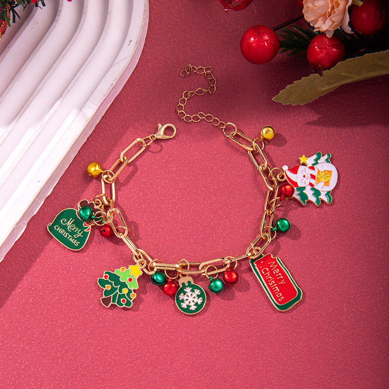 Christmas Bracelet, Santa, Snowflake, Pearl