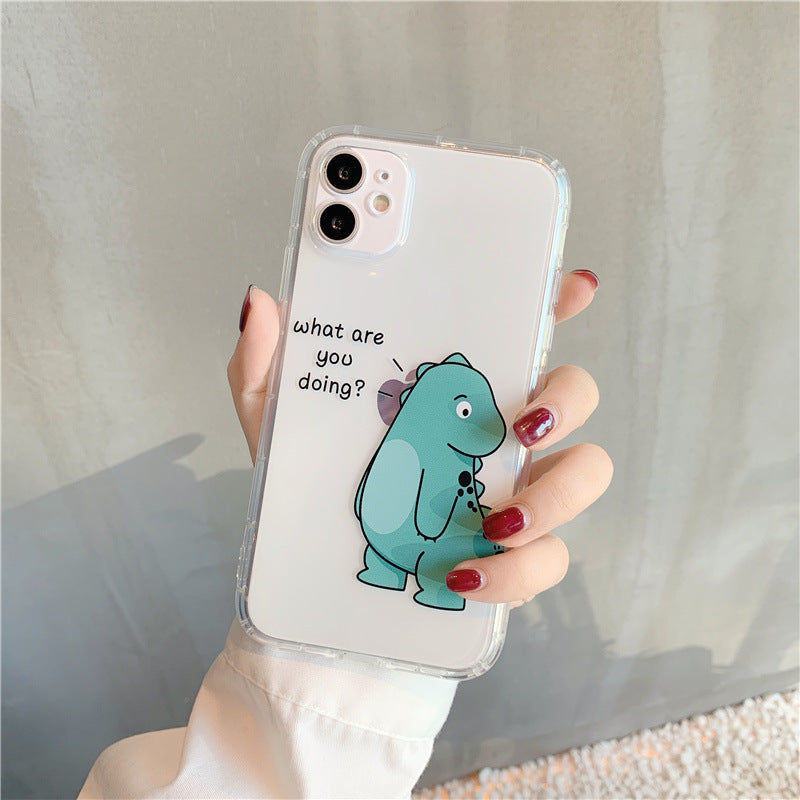 Simple Transparent Airbag Anti-Fall Phone Case for Couples