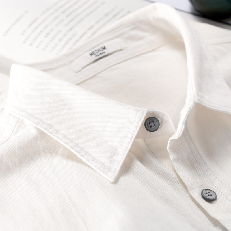 Cotton Long Sleeve Stitching Casual Men's Shirt