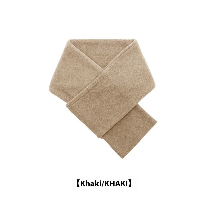 Men's Autumn Winter Solid Color Polar Fleece Scarf