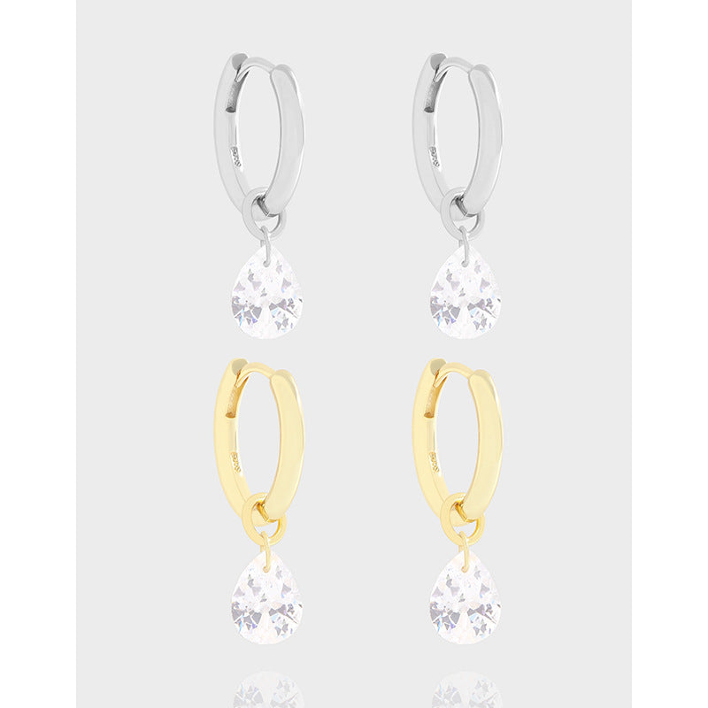 Light Luxury Water Drop Sterling Silver Earrings