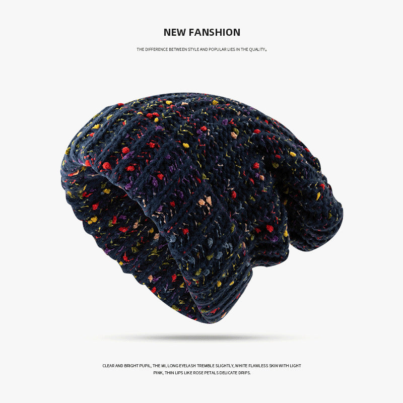 Women's Mixed Color Thermal Knitting Sleeve Cap