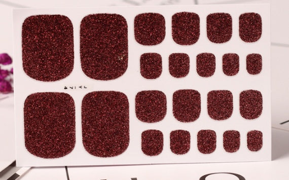 Green Onion Powder Nail Stickers (22 Solid Color)