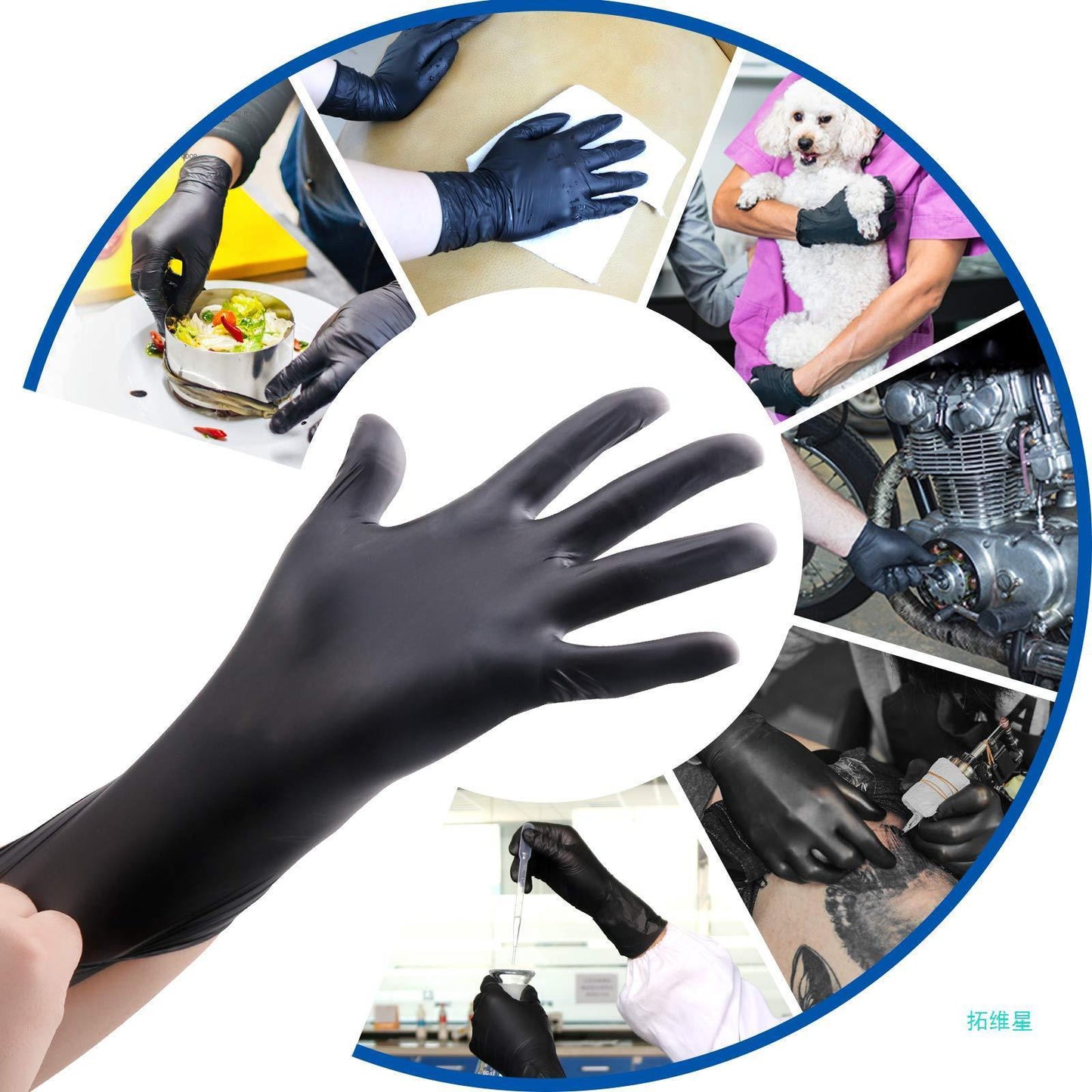 Disposable Black Protective Gloves