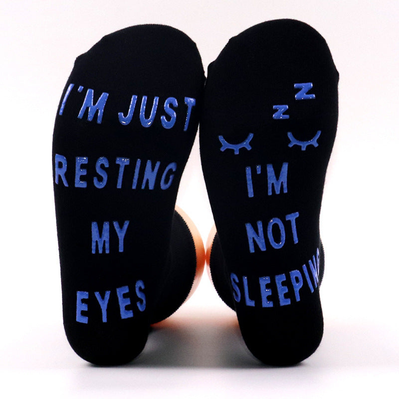 Creative Foot Letter Non-slip Knee-high Sports Socks