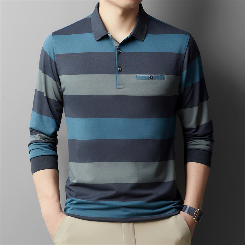 Fashion Colorblock Striped Long Sleeve T-shirt