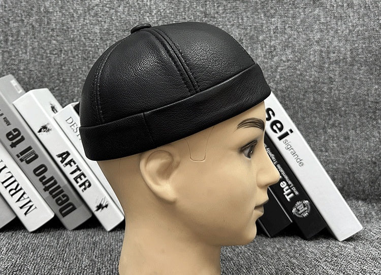 Outdoor Sheepskin Autumn Winter Leather Hat