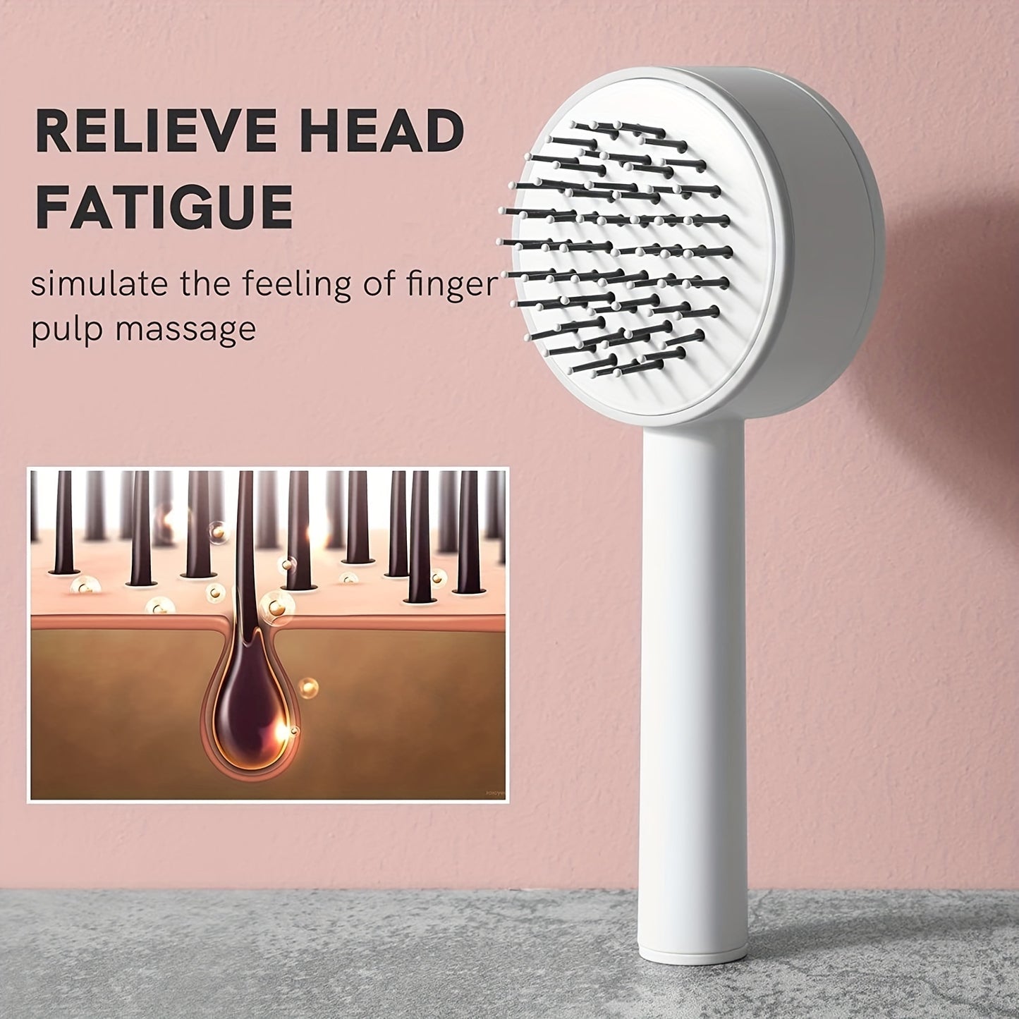 Self-Cleaning Anti-Static Massage Brush