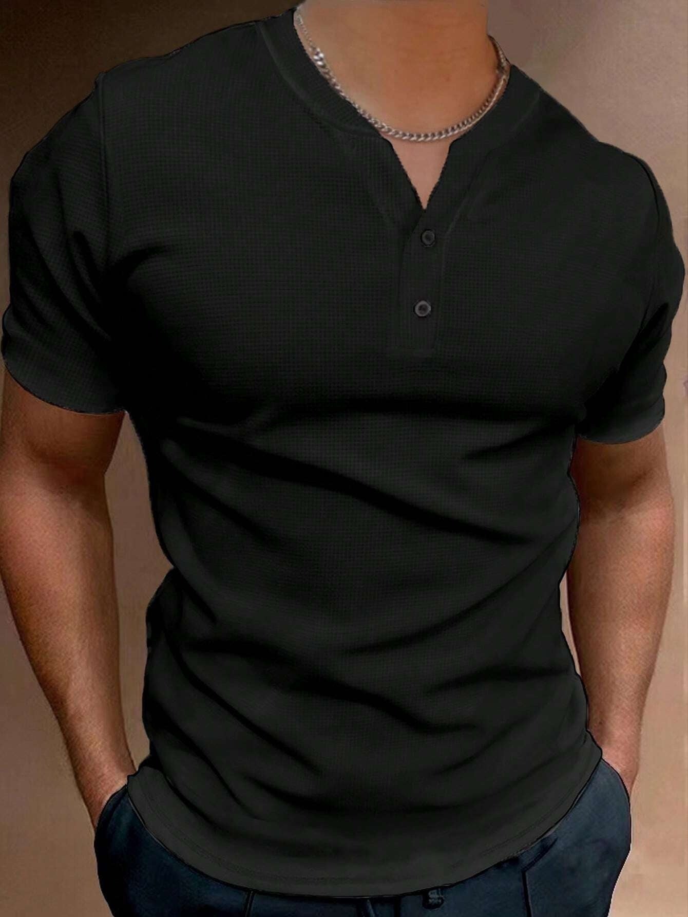 Summer Fashion Men's V-neck Short Sleeve Coat
