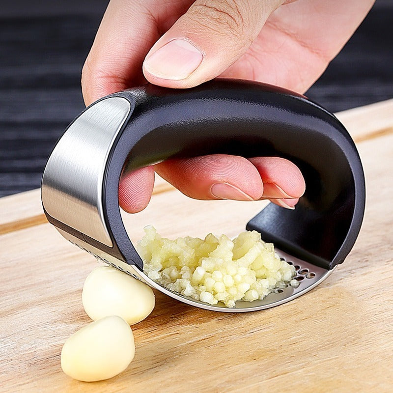 Stainless Steel Garlic Press with Peeler and Scraper
