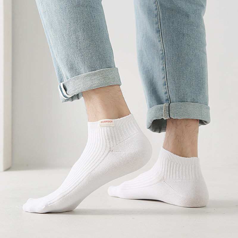 Solid Color Mens Cotton Socks