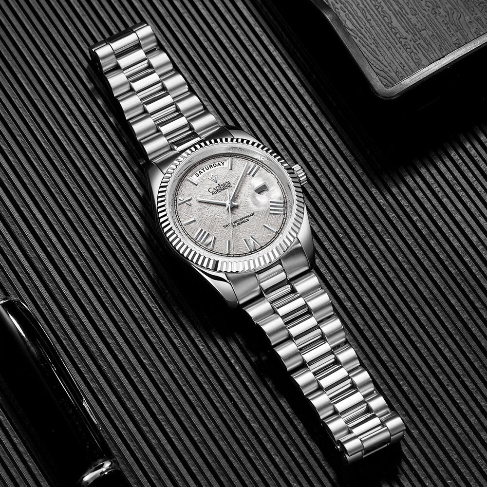 Men's Automatic Stainless Steel Sapphire Calendar Watch