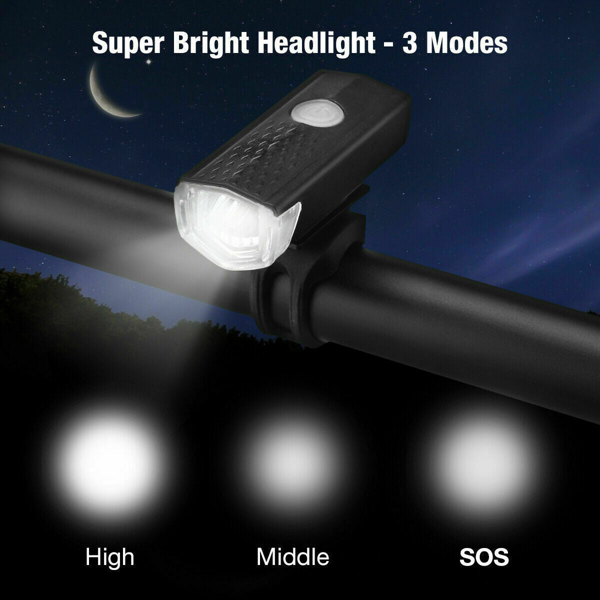 USB Rechargeable LED Bike Headlight
