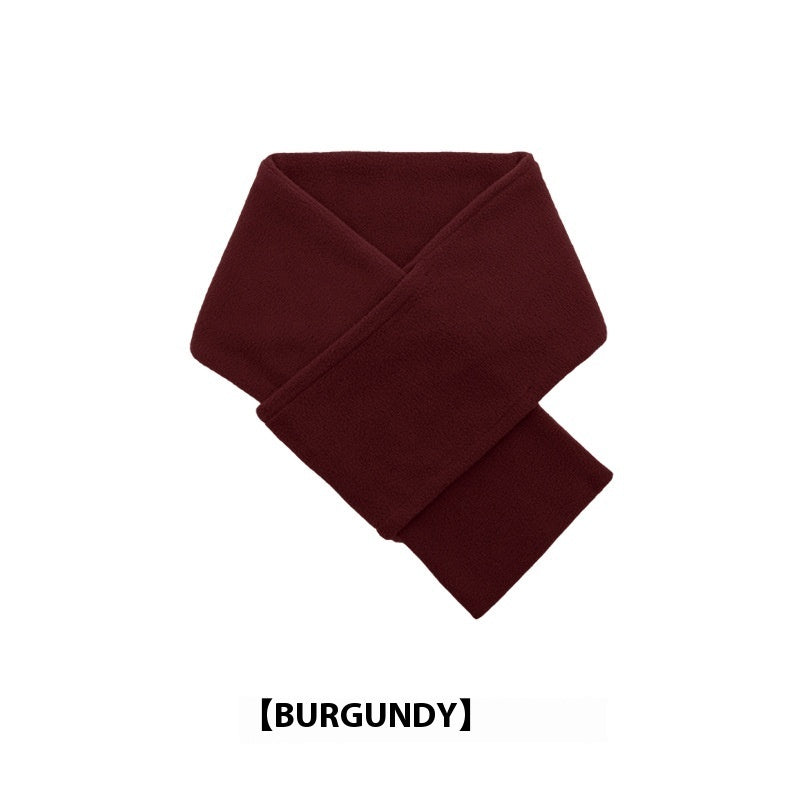 Men's Autumn Winter Solid Color Polar Fleece Scarf