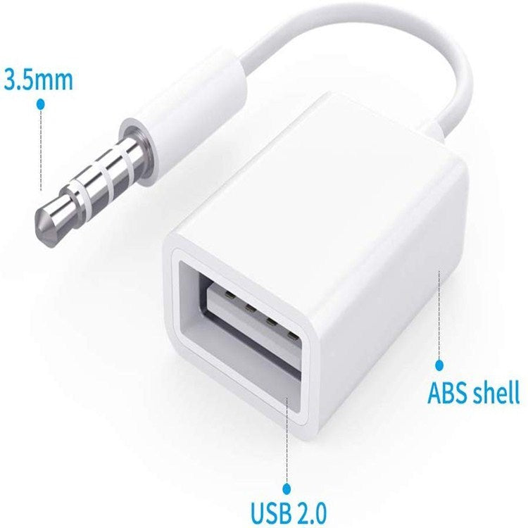 USB to 3.5MM Car AUX Audio Adapter Cable