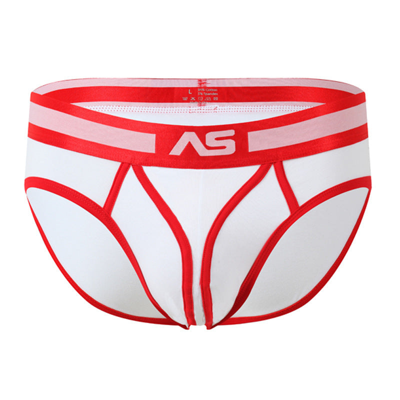 Men's Color Matching Low Waist Briefs