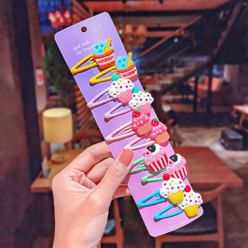 Ice Cream Child Hair Clip Set - 10 Pieces