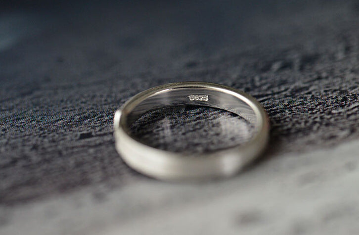 Sterling Silver Ring Arrow Brushed Couple Ring