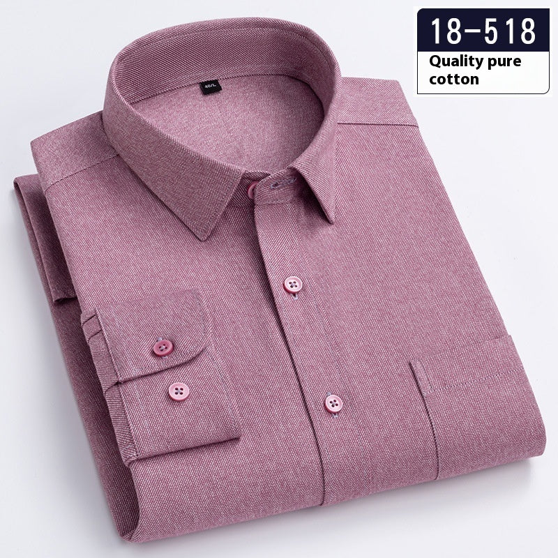 Men's Long Sleeve Solid Color Pocket Shirt
