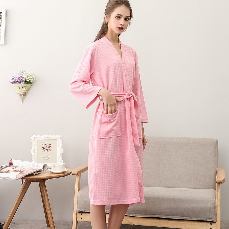 Women's Thin Couple Three Quarter Sleeve Robe