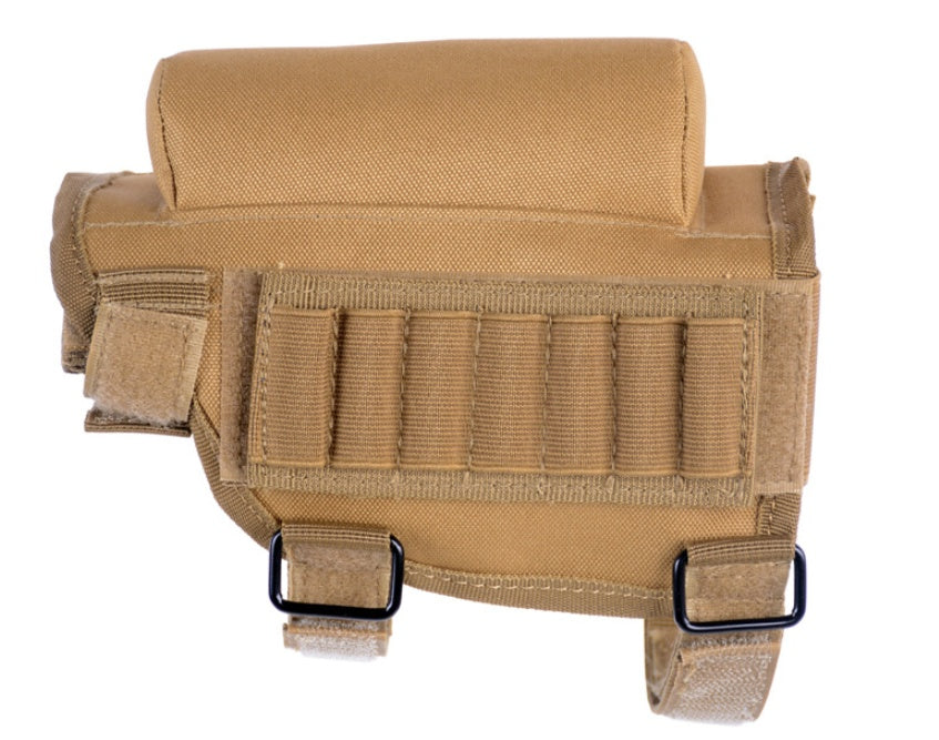 Adjustable Tactical Rifle Buttstock Cheek Rest & Ammo Pouch