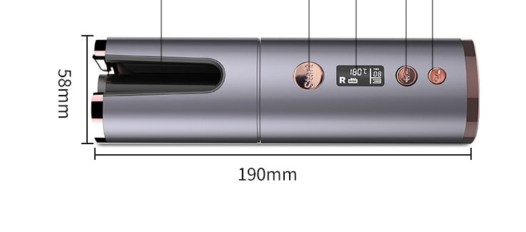 Portable Wireless Rechargeable Auto-Rotating Curling Iron