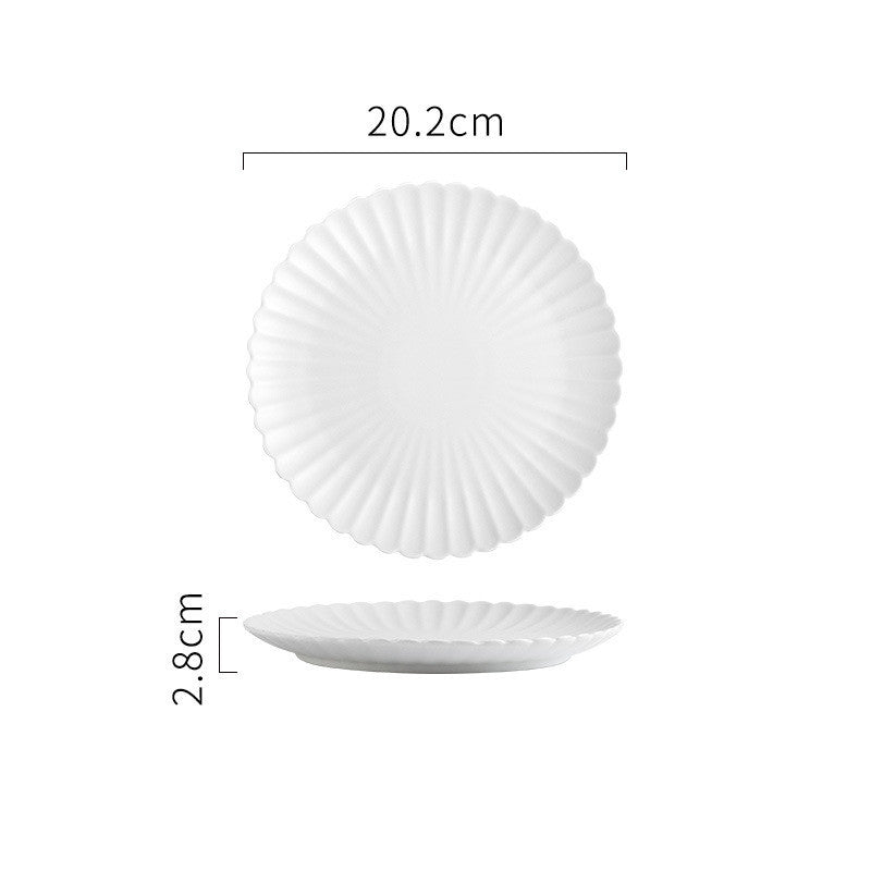 Creative Solid-color Ceramic Plate Round Steak Plate