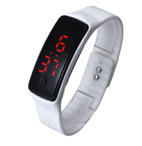 LED Sports Silicone Watch Thin Digital Wristwatch for Men and Women