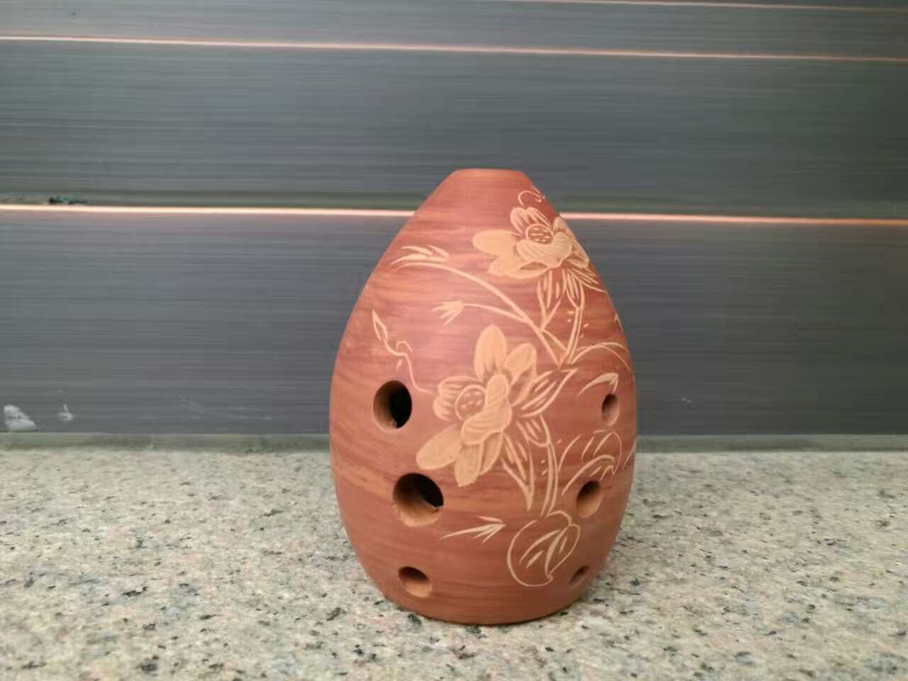 Seven Star Ancient Xun - Eight Hole Pear-Shaped Taoxun