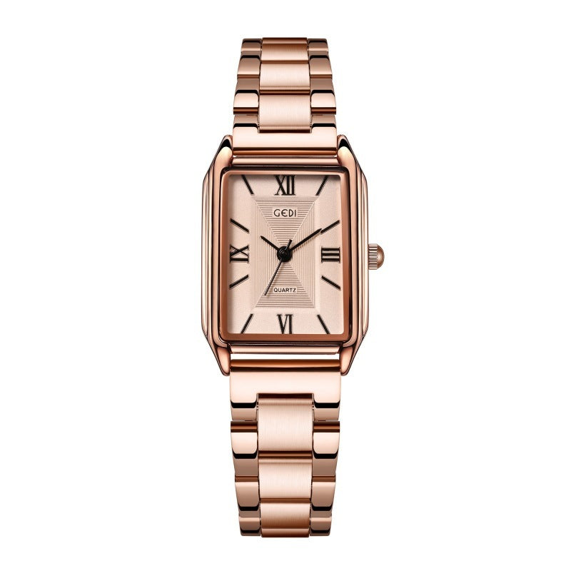 Square Women's Fashion Steel Belt Watch