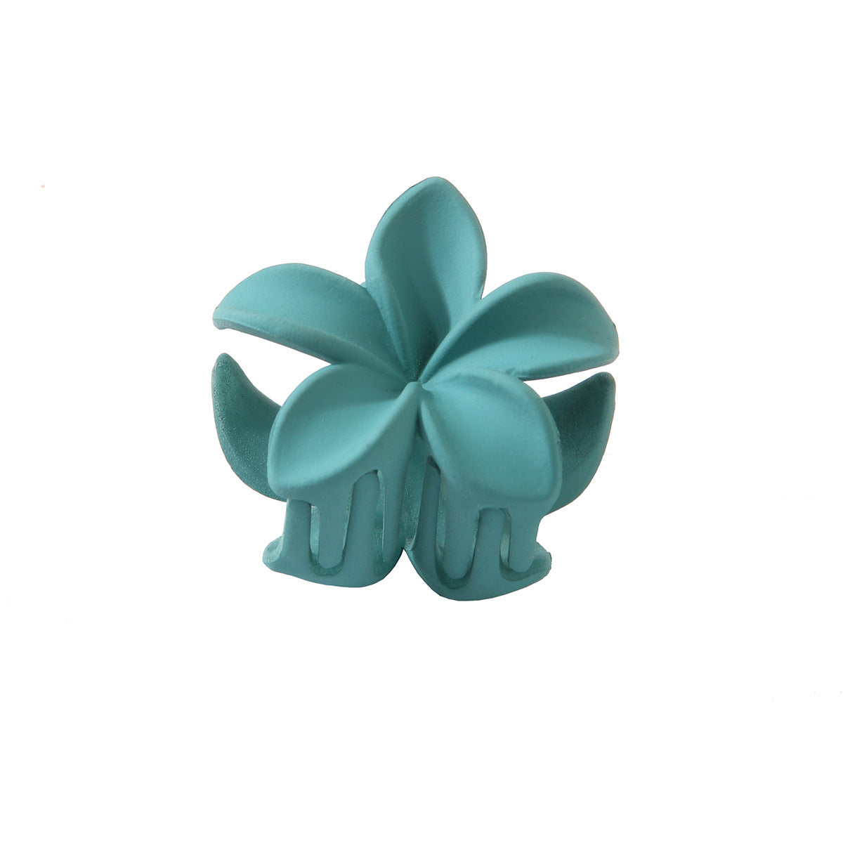 Feather & Red Plastic Flowers Barrettes